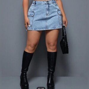 SHEIN Blue Denim Mini Skirt
